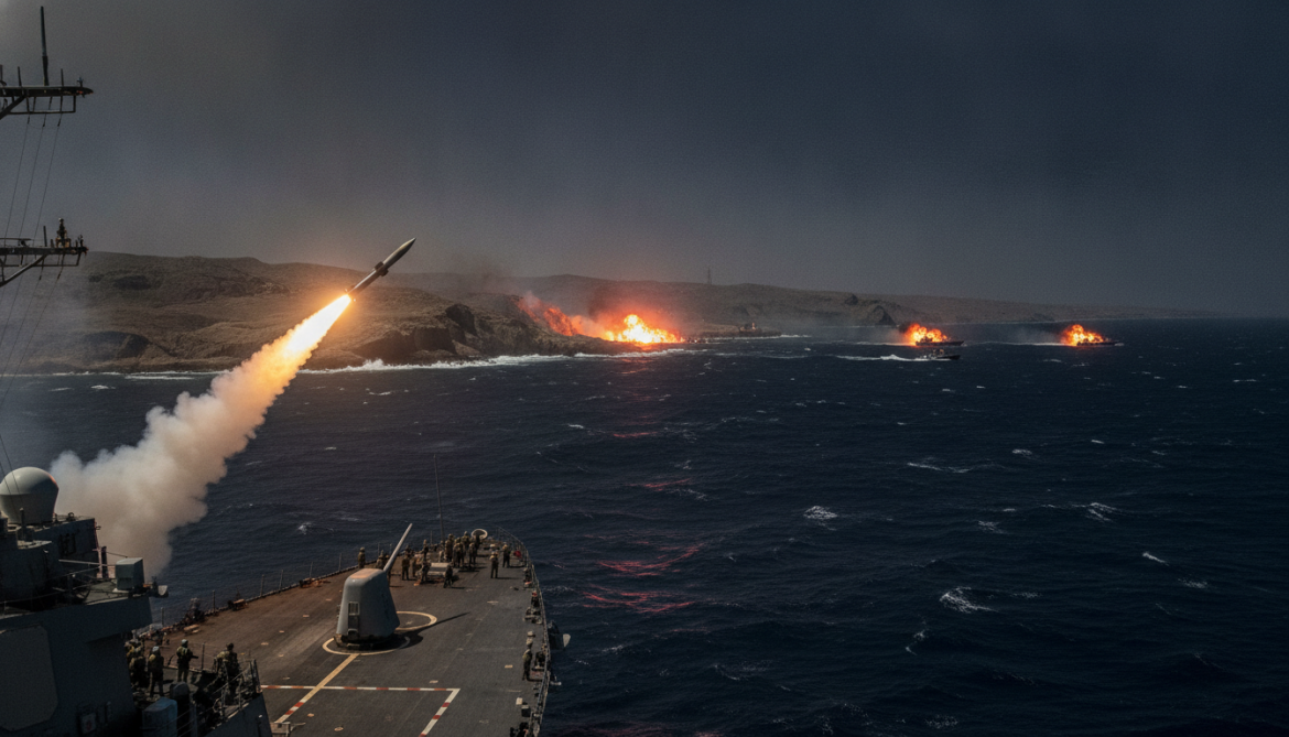 US strikes Iranian air defenses and IRGC boats near Strait of Hormuz