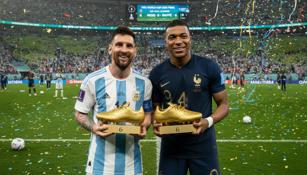 2026 World Cup top scorers Messi and Mbappé tied on six goals