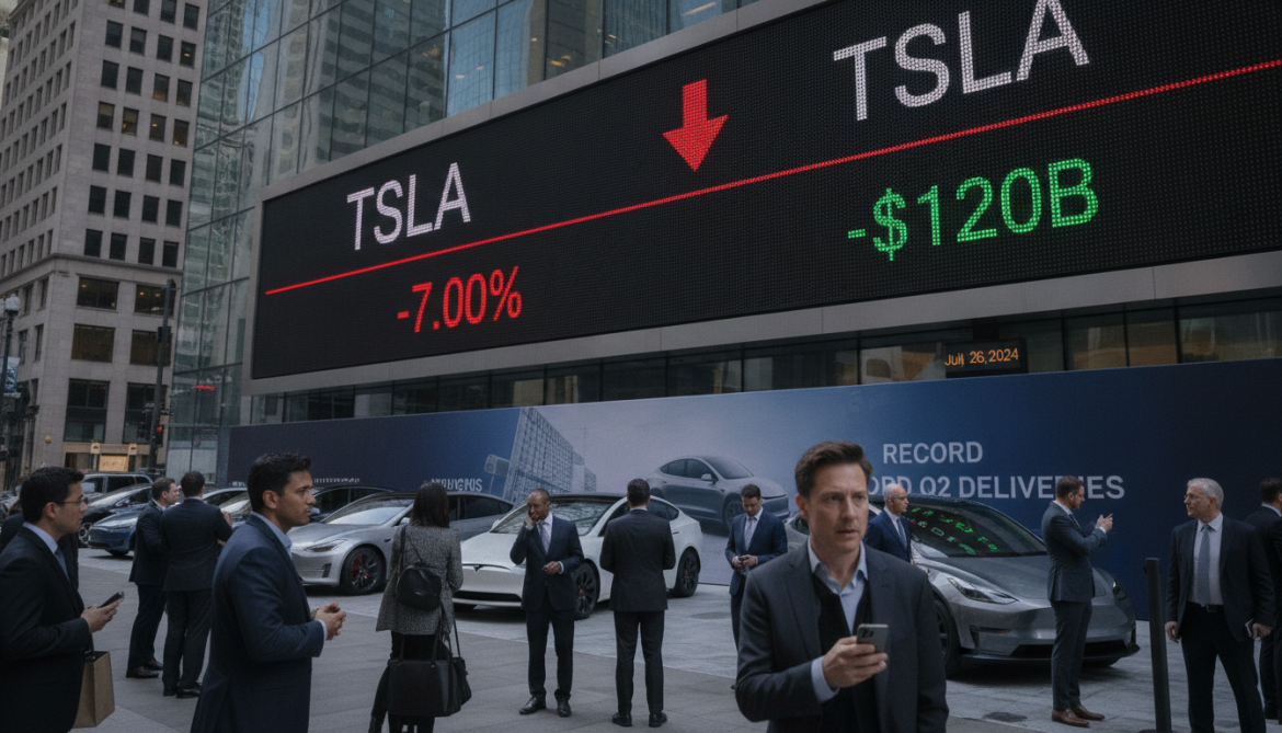 Tesla plunges 7% after $120 billion market loss despite record Q2 deliveries