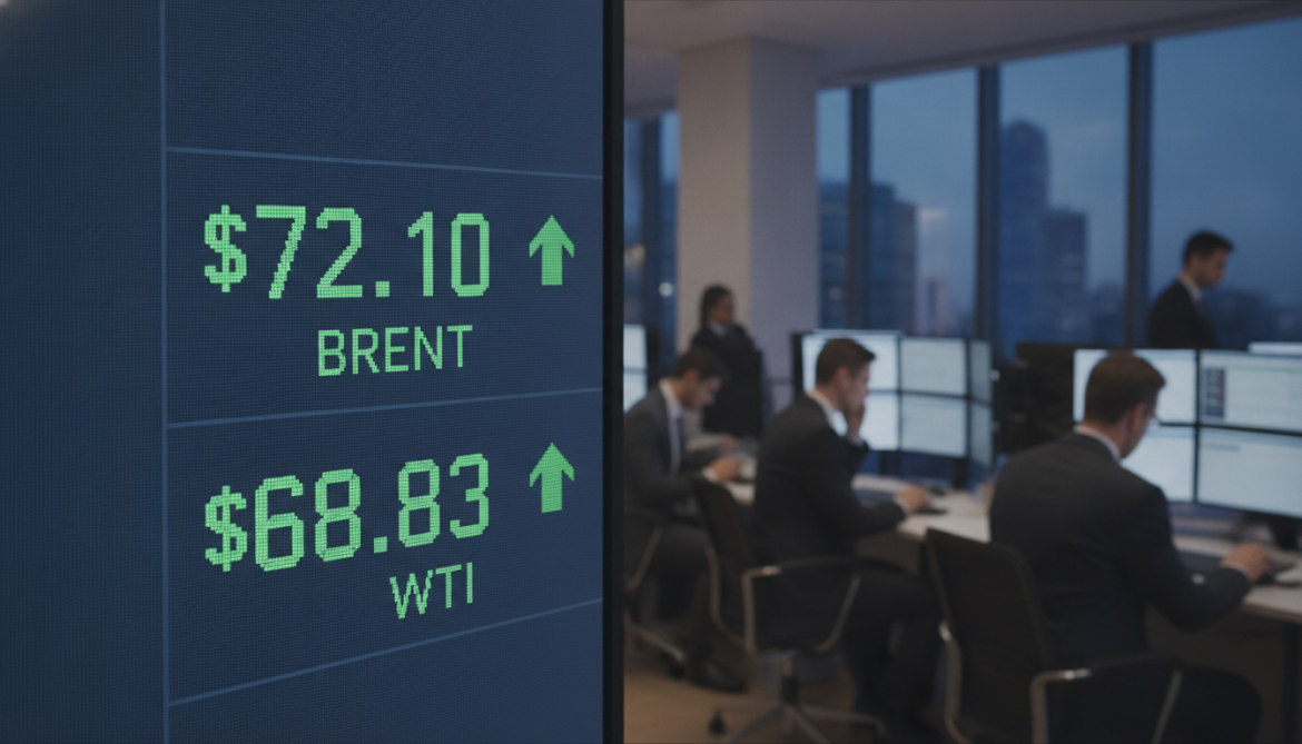 Oil prices edge higher as Brent hits $72.10 and WTI $68.83