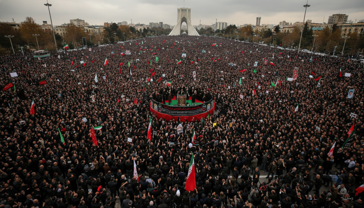 Khamenei commemoration in Tehran draws thousands and demands vengeance