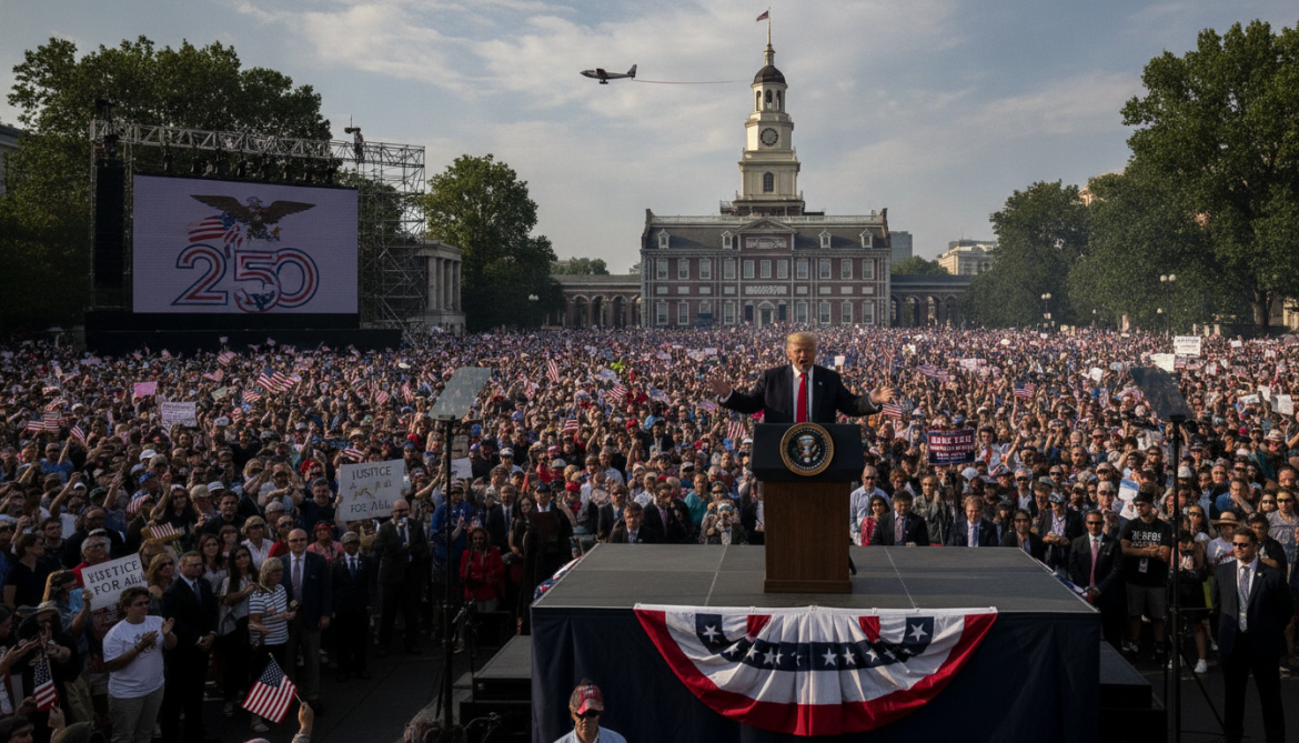 Trump turns 250th Independence Day into political rally amid corruption allegations