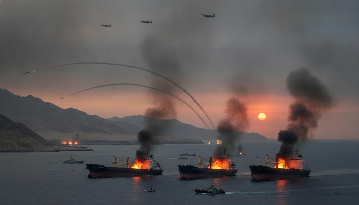 Strait of Hormuz hit by Iranian missiles as commercial ships struck, cease-fire tested