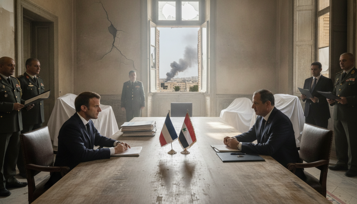 Macron visits Damascus, pledges French aid and asset return despite hotel blasts