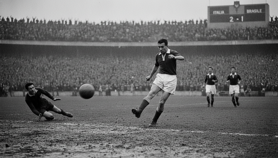 Giuseppe Meazza converts 1938 penalty despite torn trousers, sends Italy to final