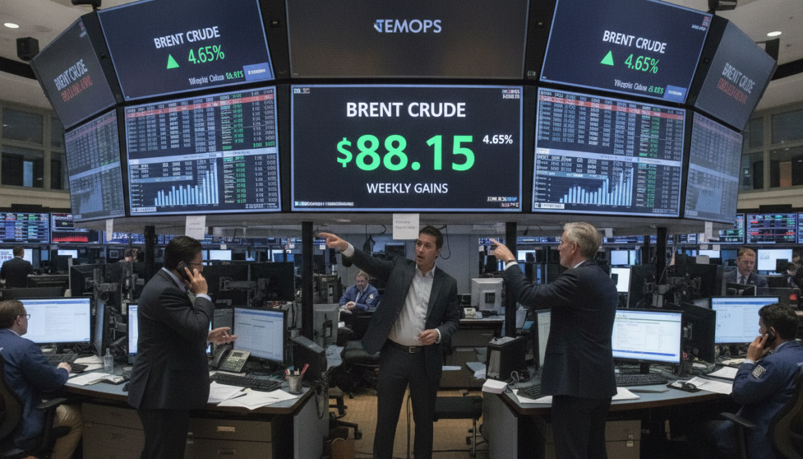 Brent crude jumps 4.65% to $88.15 as oil posts weekly gains