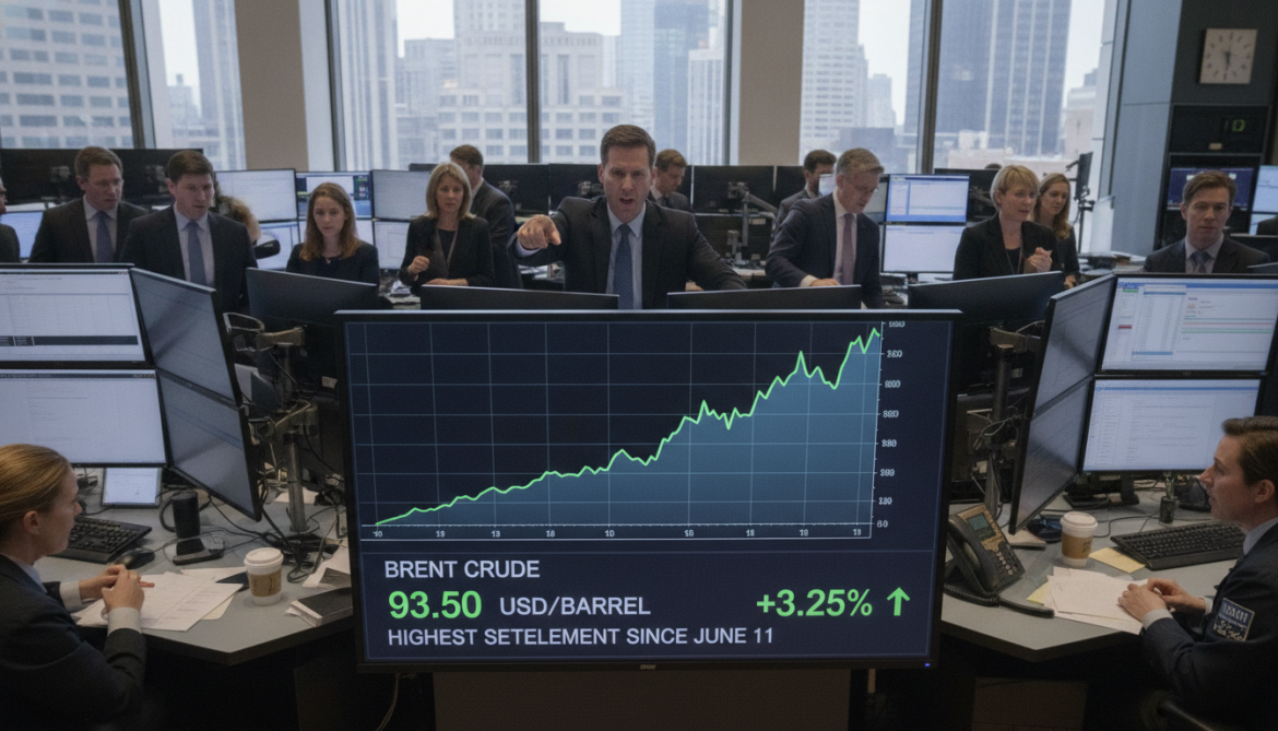 Brent crude hits highest settlement since June 11 as oil surges