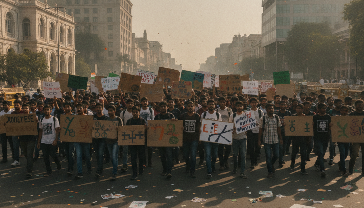 Young Indian protesters challenge Modi nationwide with creative signs and slogans