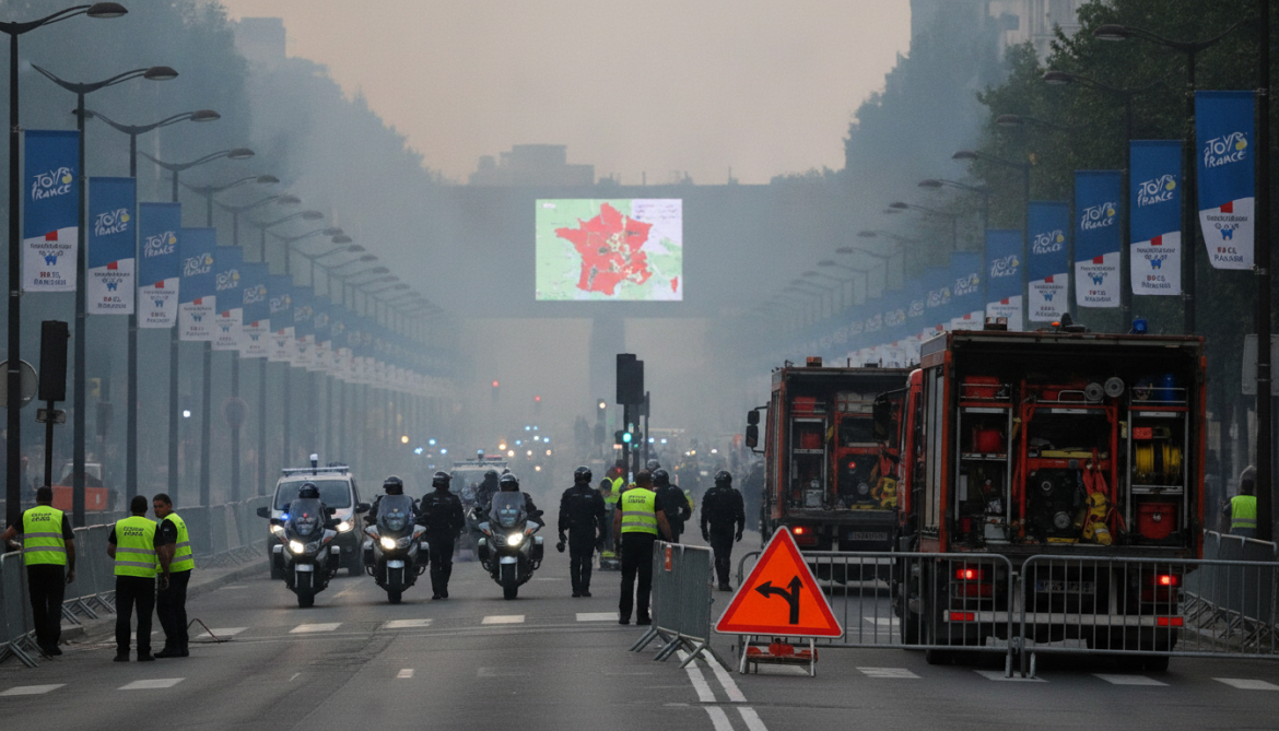 Tour de France adjusts final-stage route, reassigns police to wildfires