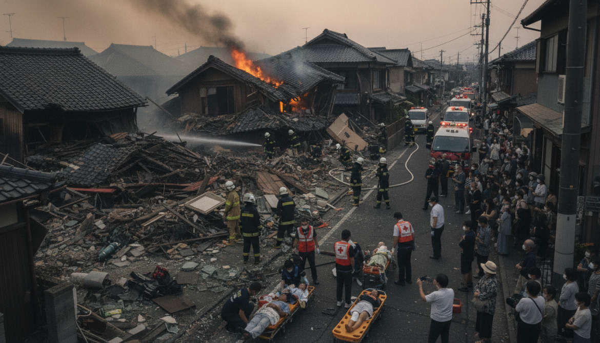 6.8-magnitude Kumamoto earthquake strikes Kyushu, sparks fires and injures at least 50