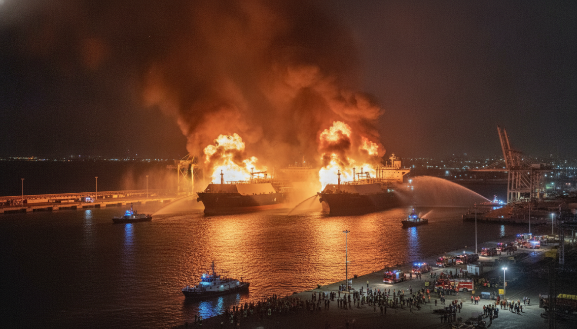 Egypt Confirms Damietta Port Fire on LNG Regasification and Storage Vessels