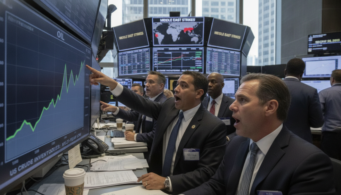 Oil jumps 7% on Middle East strikes and multi-year low US inventories