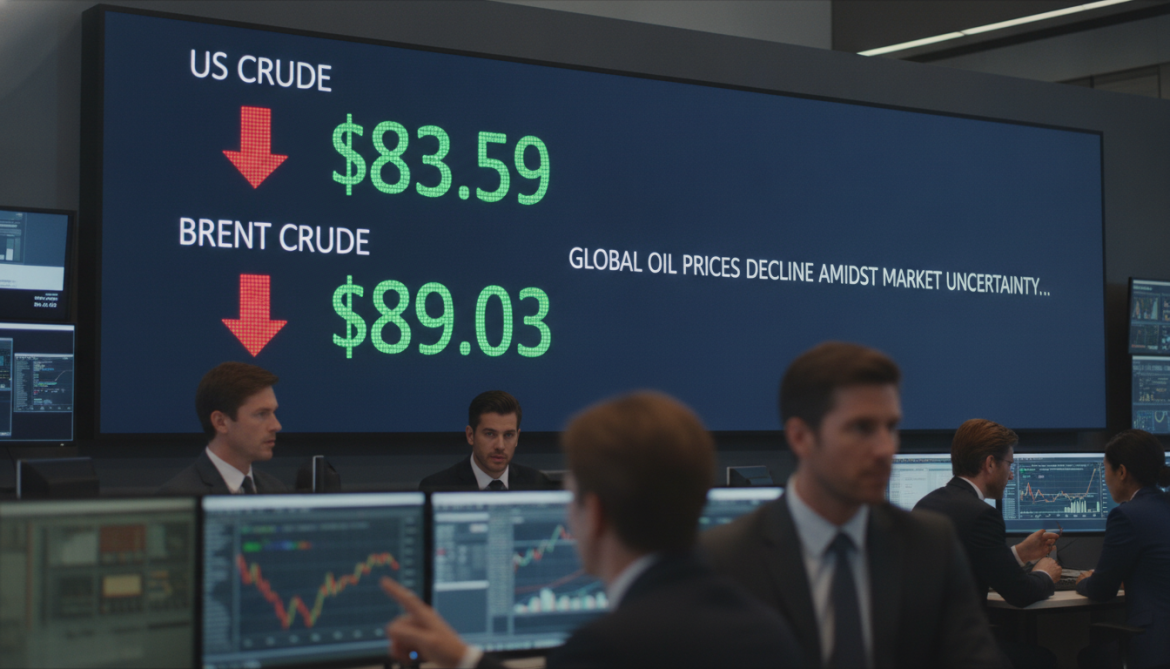 Oil prices decline after US crude drops to $83.59 and Brent $89.03