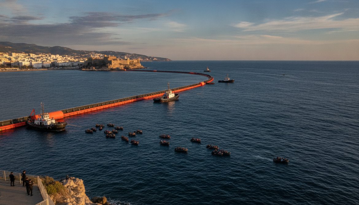 Spain deploys floating barrier near Ceuta after migrant surge