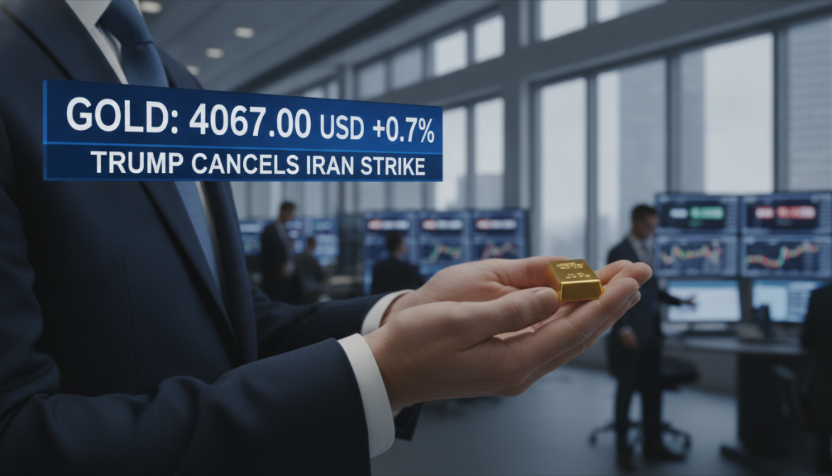 Gold rises 0.7% to $4,067 after Trump cancels Iran strike