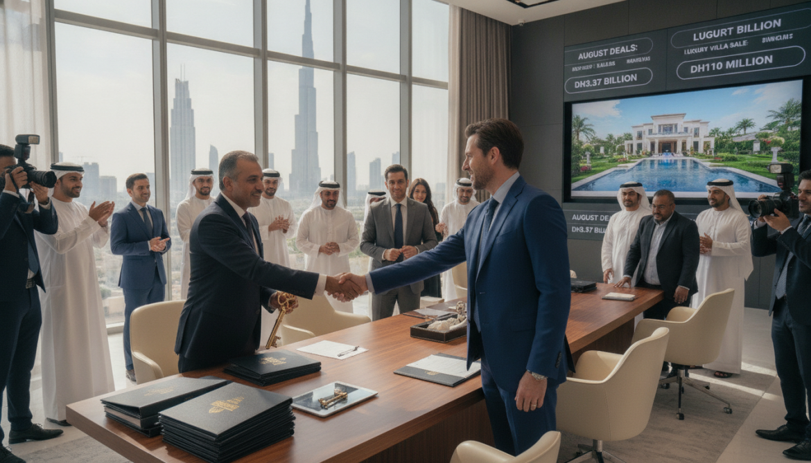 Dubai real estate records Dh3.37 billion August deals and Dh110m villa sale