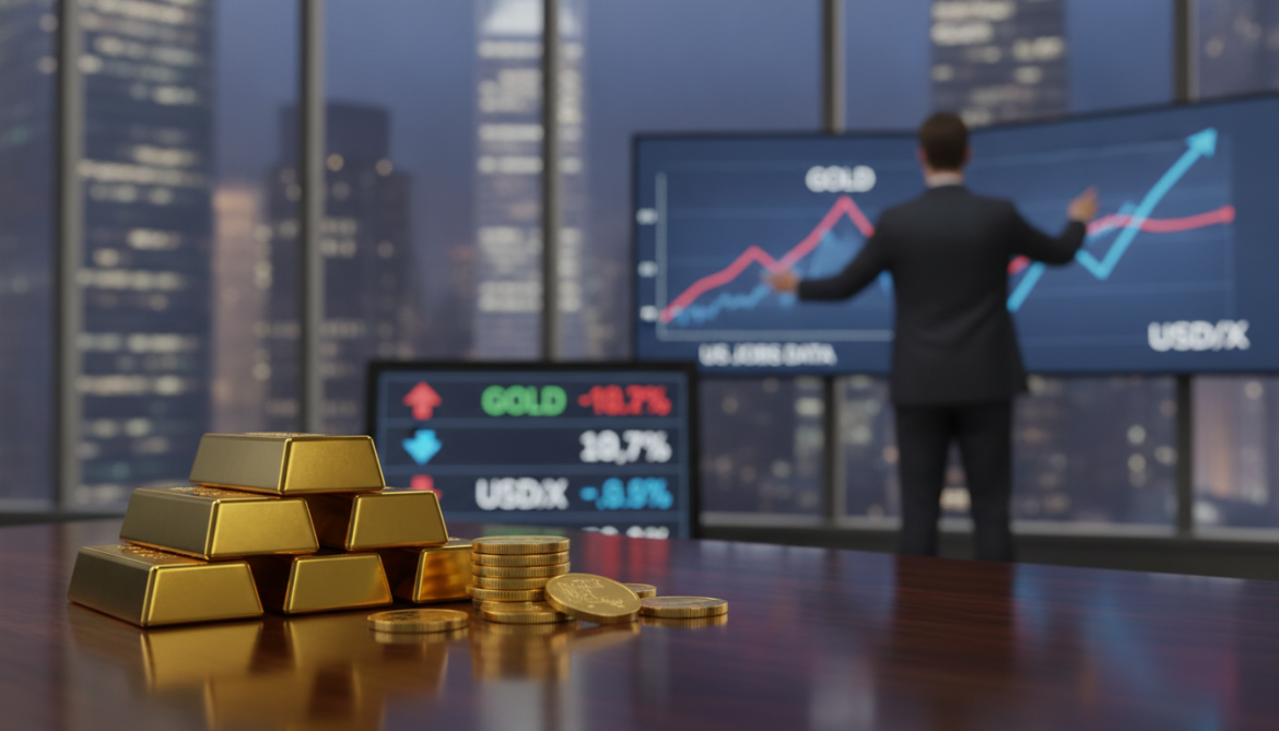 Gold prices rise slightly as dollar falls ahead of US jobs data