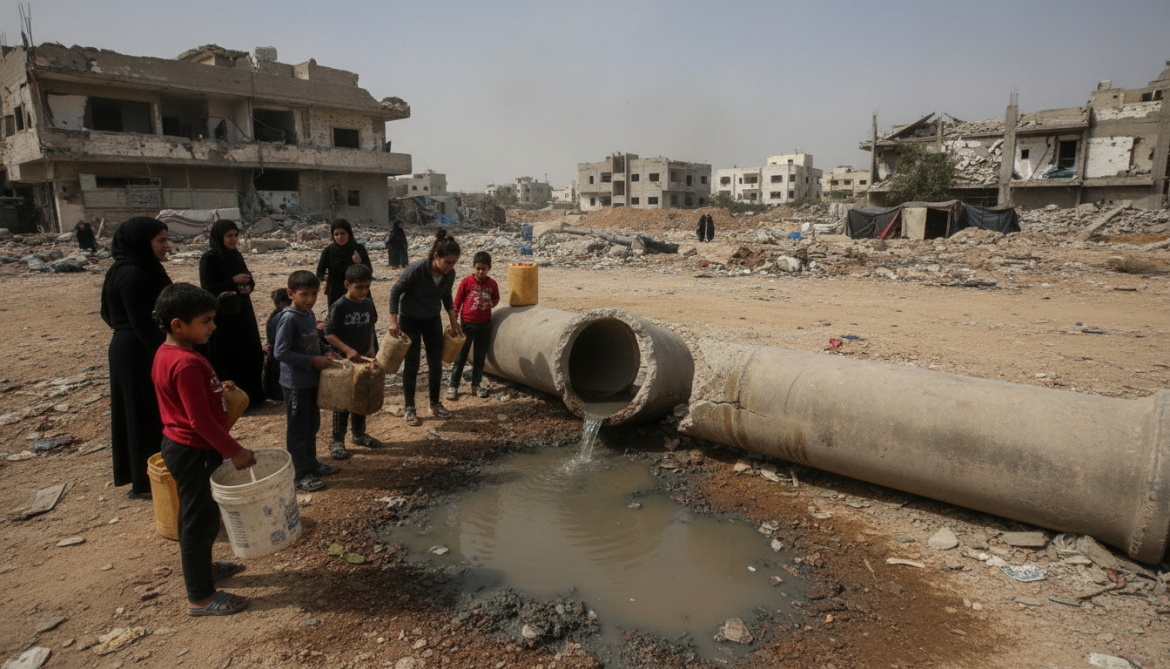 Gaza's Damaged Water Infrastructure Leaves Families Without Safe Drinking Water